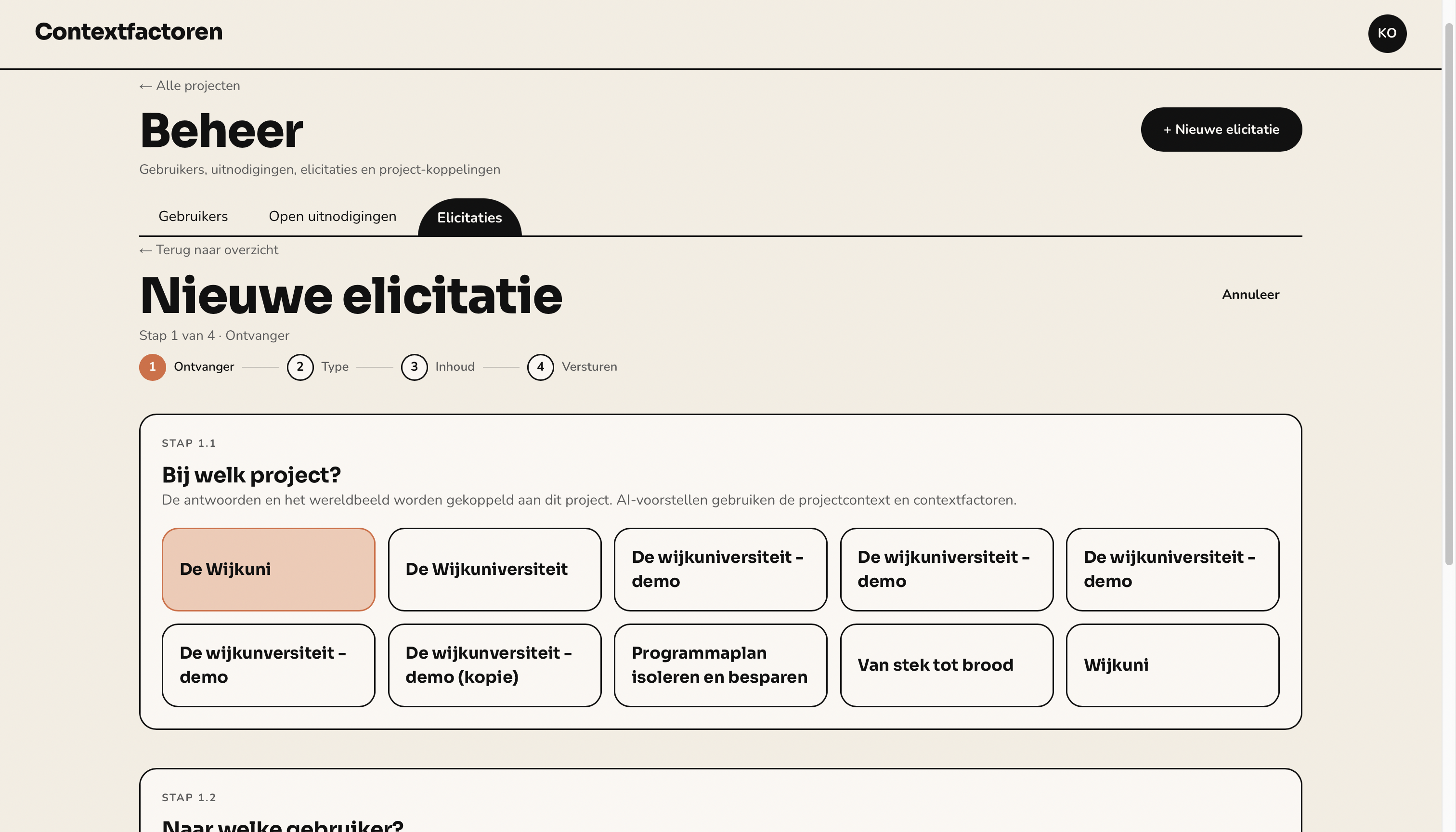 Oefeningen starten via admin-panel.